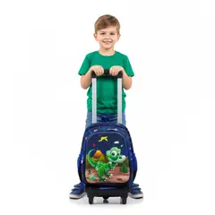 GENERICO - MOCHILA 3 EN 1 ESCOLAR DINO AZUL PARA NIÑOS