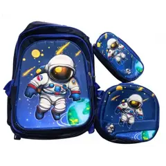 GENERICO - MOCHILA 3 EN 1 MULTIPACK PARA NIÑOS ESCOLAR ASTRONAUTA / LUCES