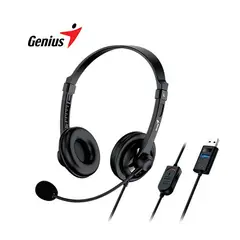 GENIUS - Audífono con micrófono HS-230U USB-A 24M BLACK