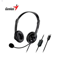 GENIUS - Audífono con micrófono HS-230U USB-C BLACK