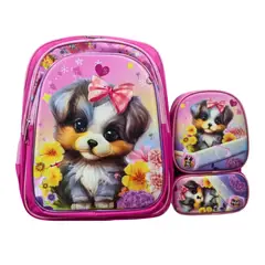 GENERICO - MOCHILA 3 EN 1 MULTIPACK PARA NIÑOS ESCOLAR PERRO / LUCES