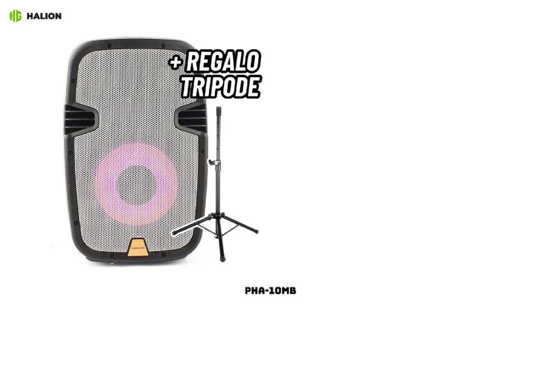Parlante Activo 10 Recargable 1000W PHA-10MB + Tripode