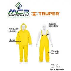 GENERICO - CAPA CON CAPUCHA O PONCHO PVC IMPERMEABLE AMARILLO CON BOLSILLO TALLA M