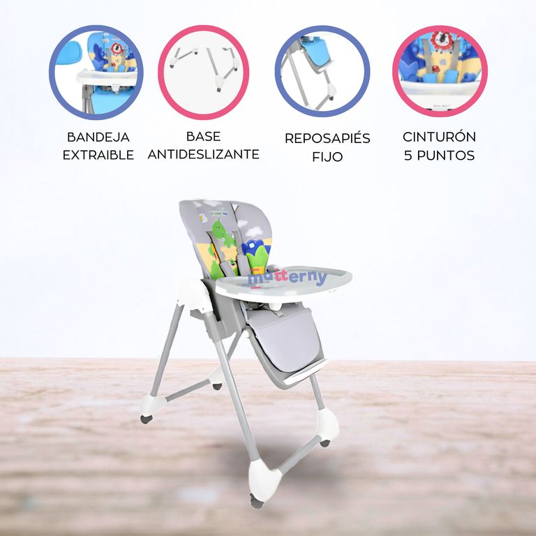 Silla de comer «SNACK FRIENS» Sky Grey