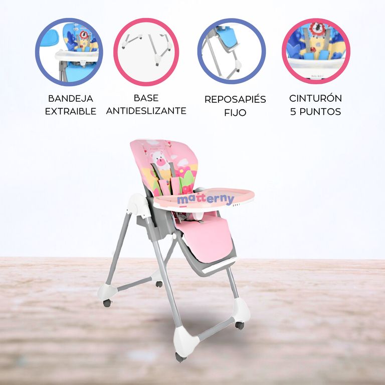 Silla de comer «SNACK FRIENS» Sky Pink