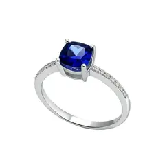 LUCYANA JOYAS Y ACCESORIOS - Anillo de Compromiso Mujer Eternity Zirconio Azul - Joyas Lucyana