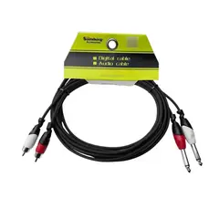 SOUNDKING - Cable 2 Plug Mono A 2 Rca 6mts Para Interfaz - Monitores