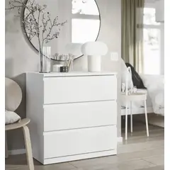 GENERICO - Cómoda De Melamina 3 Cajones - Ideal Para Espacios Pequeños