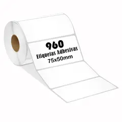 GENERICO - Rollo 960 Etiquetas Termica Adhesiva 7.5x5cm