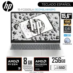 HP - Laptop 15-FC0005LA AMD Ryzen3-7320U 8GB RAM 256GB SSD 15.6" Pulg. FHD FreeDos