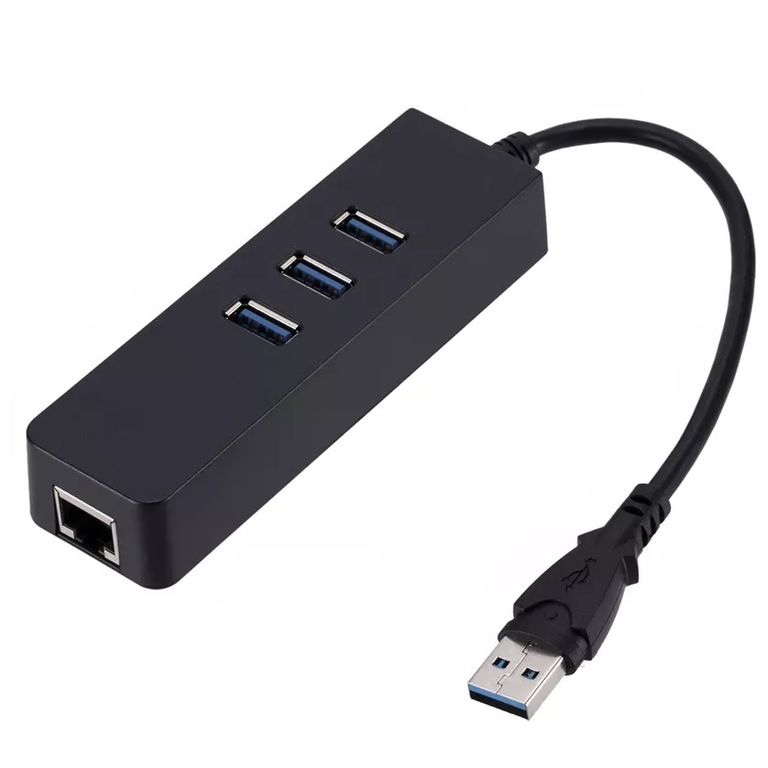 Hub Adaptador de Red USB 3.0 a Rj45 Gigabit con 3 Puertos USB 3.0