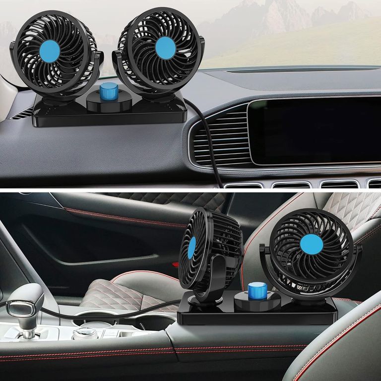 Ventilador eléctrico para carro aspa rotable de 2 velocidades