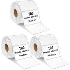 GENERICO - Etiqueta Termica Adhesiva 10x8cm Pack 3 Rollos
