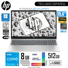 HP - Laptop 15-FD0253LA Intel Core i5-1334U 8GB RAM 512GB SSD 15.6" Pulg. FHD WIN 11