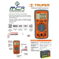 TRUPER - MULTIMETRO DIGITAL PROFESIONAL USO GENERAL 10A 600V MUT-36