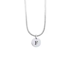 GENERICO - Collar Cadena Inicial Letra F acero inoxidable antialérgico