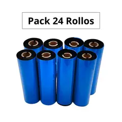 GENERICO - Cintas Ribbons RESINA Negra 110 mm x 74mts - Pack 24 Rollos