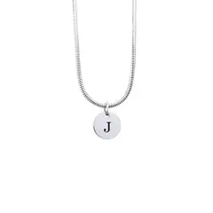GENERICO - Collar Cadena Inicial Letra J acero inoxidable antialérgico