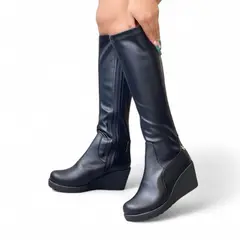 GENERICO - Bota Mujer Strech Cuña 7 1299 5C-75 Color Negro