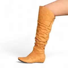 GENERICO - Bota Mujer Taco Incorporado 3 Gamuza 1299 5C-68 Color Camel