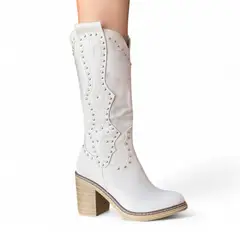 GENERICO - Bota Mujer Texana Perlas 1299 5C-95 Color Perla