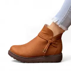 GENERICO - Botin Mujer Acolchada Gamuza 1299 5C-55 Color Camel