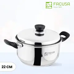 FACUSA - Olla de Acero 22 Cm -Tapa de Acero