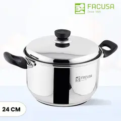 FACUSA - Olla de Acero 24 Cm -Tapa de Acero