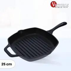 VICTORIA - Sartén de Hierro Fundido Rectangular Esmaltada 25 Cm