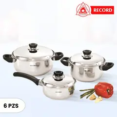 RECORD - Juego de Olla Basic Set Tapa de Acero 6 Piezas