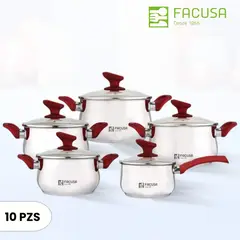 FACUSA - Juego de Olla Flamenco 10 Piezas