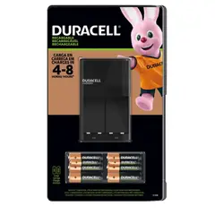 DURACELL - CARGADOR RECARGABLE + 6 PILAS AA Y 2 PILAS AAA
