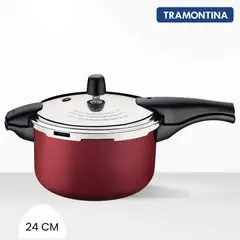 TRAMONTINA - Olla a Presión Vancouver Rojo 24 Cm
