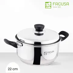 FACUSA - Olla de Acero 22 Cm -Tapa de Acero