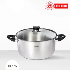 RECORD - Olla de Acero Inox Luxe N° 18 - Tapa de Vidrio