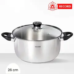 RECORD - Olla de Acero Inox Luxe N° 26 - Tapa de Vidrio