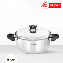 RECORD - Olla de Acero Inox Milenium N° 18 - Tapa de Acero
