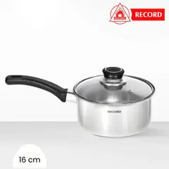 RECORD - Cacerola de Acero Inox Milenium N° 16 - Tapa de Vidrio