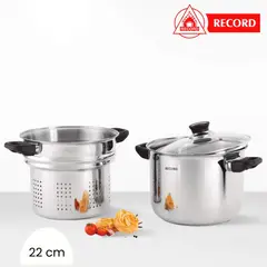 RECORD - Olla Espaguetera 3 Piezas N° 22 - Tapa de Vidrio