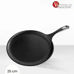 VICTORIA - Sartén de Hierro Fundido Comal Esmaltado 25 Cm