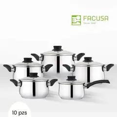 FACUSA - Juego de Olla Valencia 10 Piezas