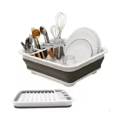 GENERICO - Escurridor y organizador de utensilios y Platos Plegable con Drenaje