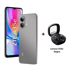 ZTE - CELULAR A35e 2GB RAM 64GB 5000mAh GRIS+ Audífonos TWS Lenovo XT62 Negro