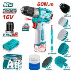 TOTAL TOOLS - Taladro inalámbrico 16V Brushless kit pulidora TOSLI240786 total