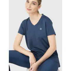 BSOUL - Polo Manga Corta Mujer V-Neck Azul