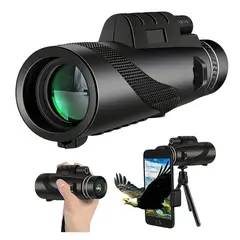 GENERICO - Monocular 80x100 HD con Trípode y Adaptador para Teléfono