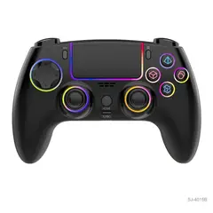 SEISA - Mando PS4 Inalámbrico Negro con 4 Efectos de Luz SJ-4015B