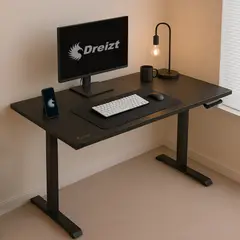 DREIZT - Escritorio Regulable Manual 120x60 cm Negro XDesk Manual