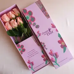 CHAPA ESA FLOR - Box Premium con 6 rosas rosadas