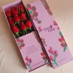 CHAPA ESA FLOR - Box Premium con 9 rosas rojas